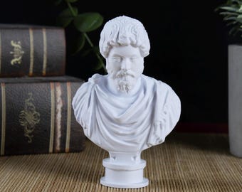 Marcus Aurelius Roman Emperor and Philosopher Desktop Decoration Bust Sculpture - Decorative Art Statue
