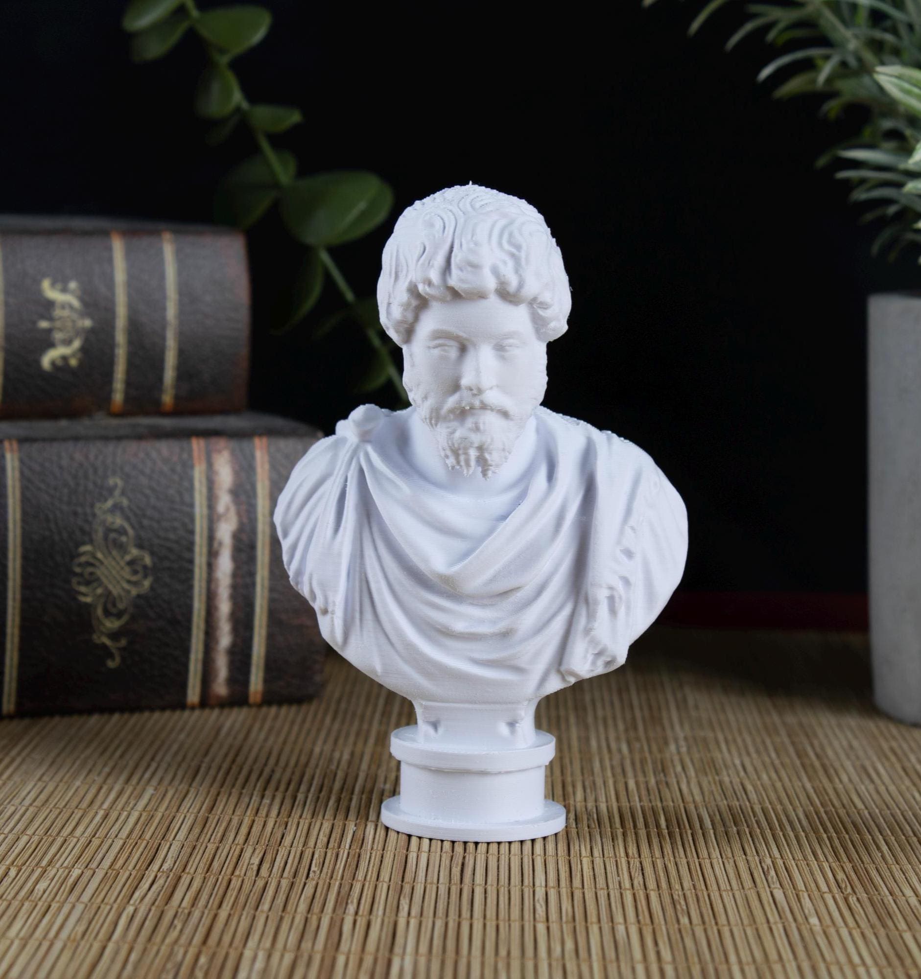 Marcus Aurelius Romeinse keizer en filosoof Desktopdecoratie Bustebeeldhouwkunst - decoratief kunststandbeeld