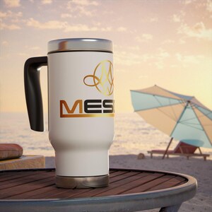Elegante taza de viaje de acero inoxidable para amantes del café, 14 oz, regalo perfecto para amigos, taza de viaje portátil, taza de café aislada, ideal para