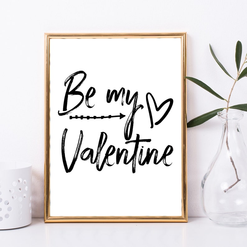 Be My Valentine Print, Valentines Day Printable Wall Art, Valentines DIY Decor, Valentine Farmhouse Decor, Valentines Gallery Wall Prints image 3