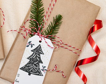Printable Christmas Gift Tags | Printable Gift Tags | Printable Instant Digital Download Tags | Farmhouse Christmas Tags | Tree