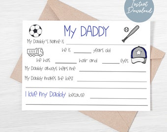 Printable Card for Dad, Personalized Card for Dad, Printable Fathers Day Card, Gift from kids, Birthday Card for Dad, Digital Card