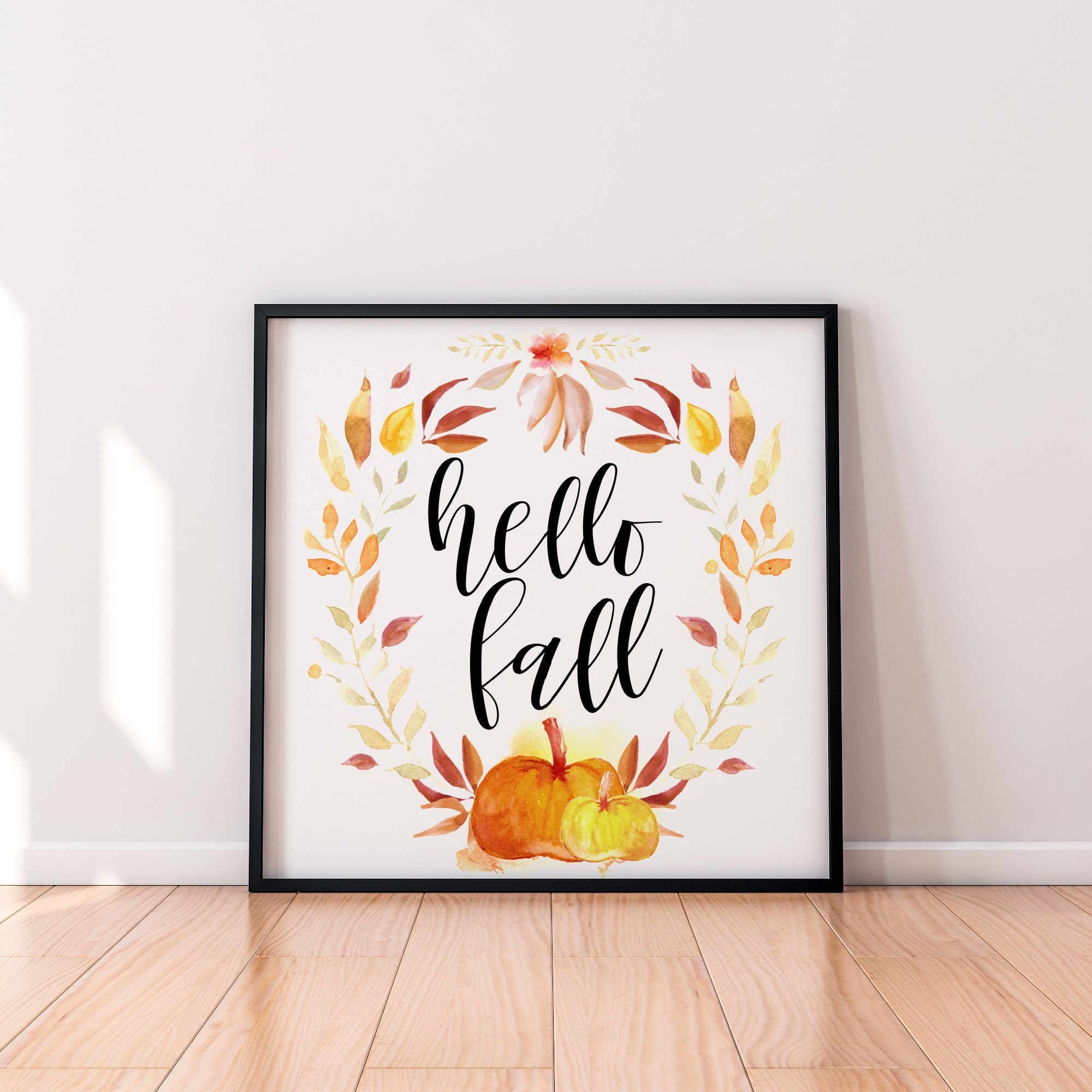 Hello Fall Printable Sign, Fall Wall Art, Farmhouse Fall Printable ...