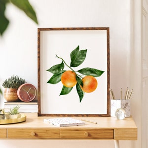 Orange Watercolor Print, Kitchen Art Print, Wall Art for Kitchen, Orange Print, Fruit Wall Art, Kitchen Wall Art, Citrus Watercolour Print