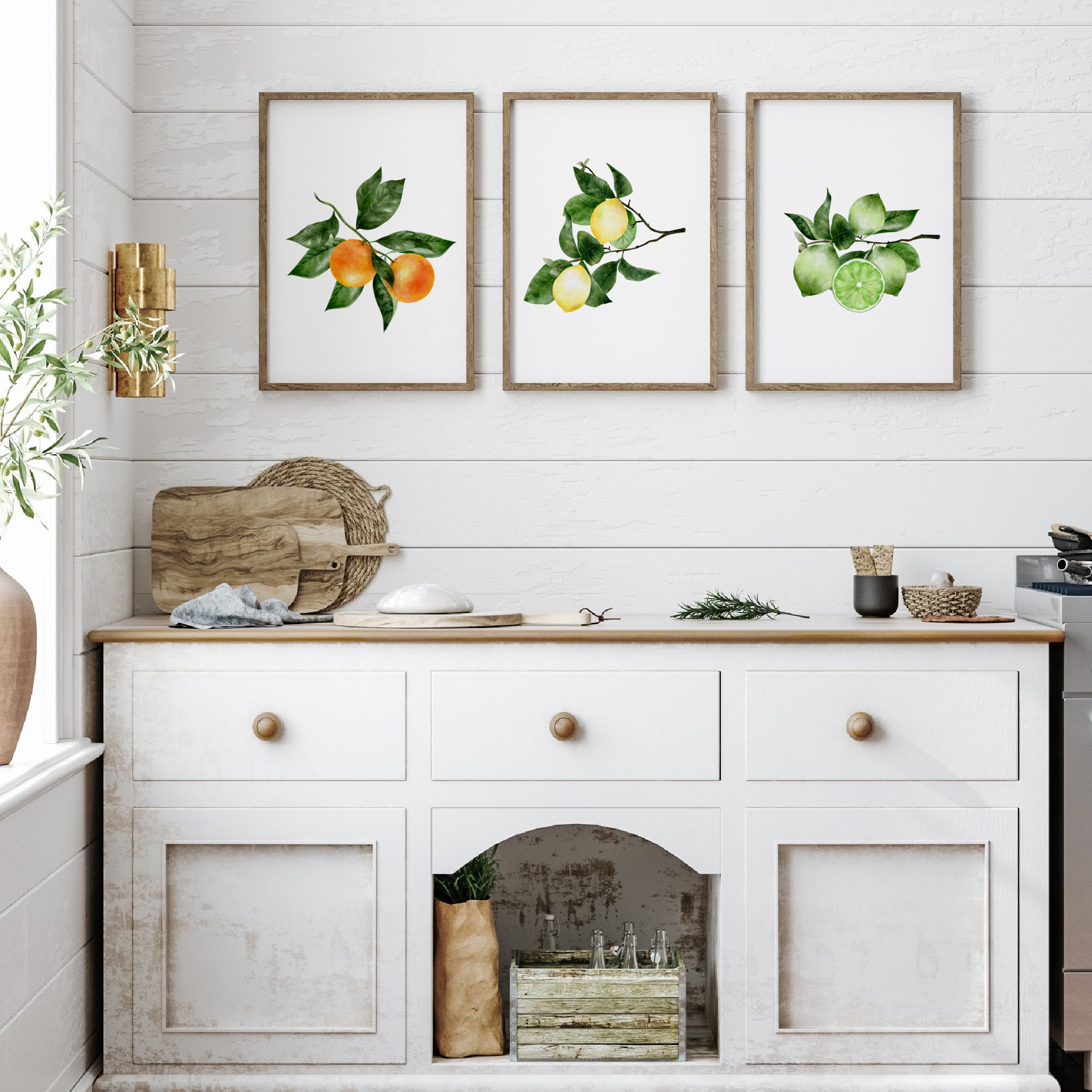 add a touch of nature to your kitchen with citrus... Set of 3 Citrus Watercolor Prints, Kitchen Art Prints, Wall Art for ...