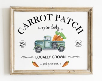 Printable Easter Sign, Easter Farm Sign, Farmhouse Easter Wall Art, Farmhouse Easter Decor, Digital Download, Carrot Patch Spring decorPrint