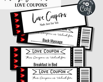 Custom Love Coupon Book for Him, Anniversary Gift, Valentines Day Gift, For Husband, For Boyfriend, Birthday Gift, Naughty or Nice Coupons