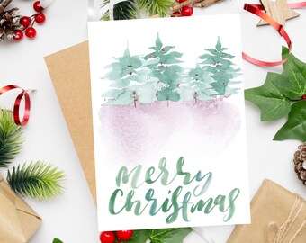 Printable Christmas Card, Downloadable Holiday Card, Printable Holiday Card, Printable 5x7 Greeting Card, Instant Download PDF