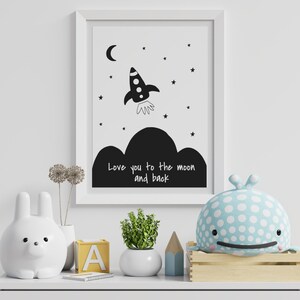 PRINTABLE Nursery Décor, Nursery Wall Art, Black &amp; White Prints for Nursery, Playroom Wall Art ...