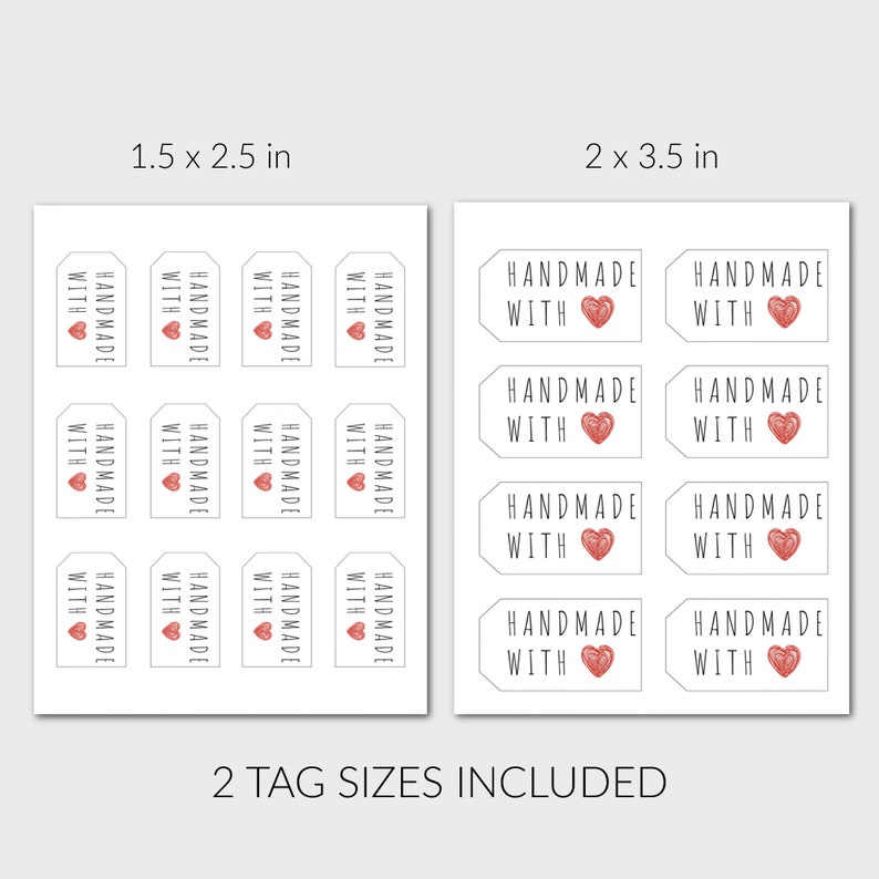 Printable Handmade With Love Gift Tags Printable Gift Tags Printable ...