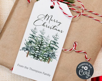 EDITABLE Christmas Gift Tag Template, Gift Tags, Christmas Tags, Present Tags, Holiday Party Tags, Christmas Favor Tags, Printable Gift Tag