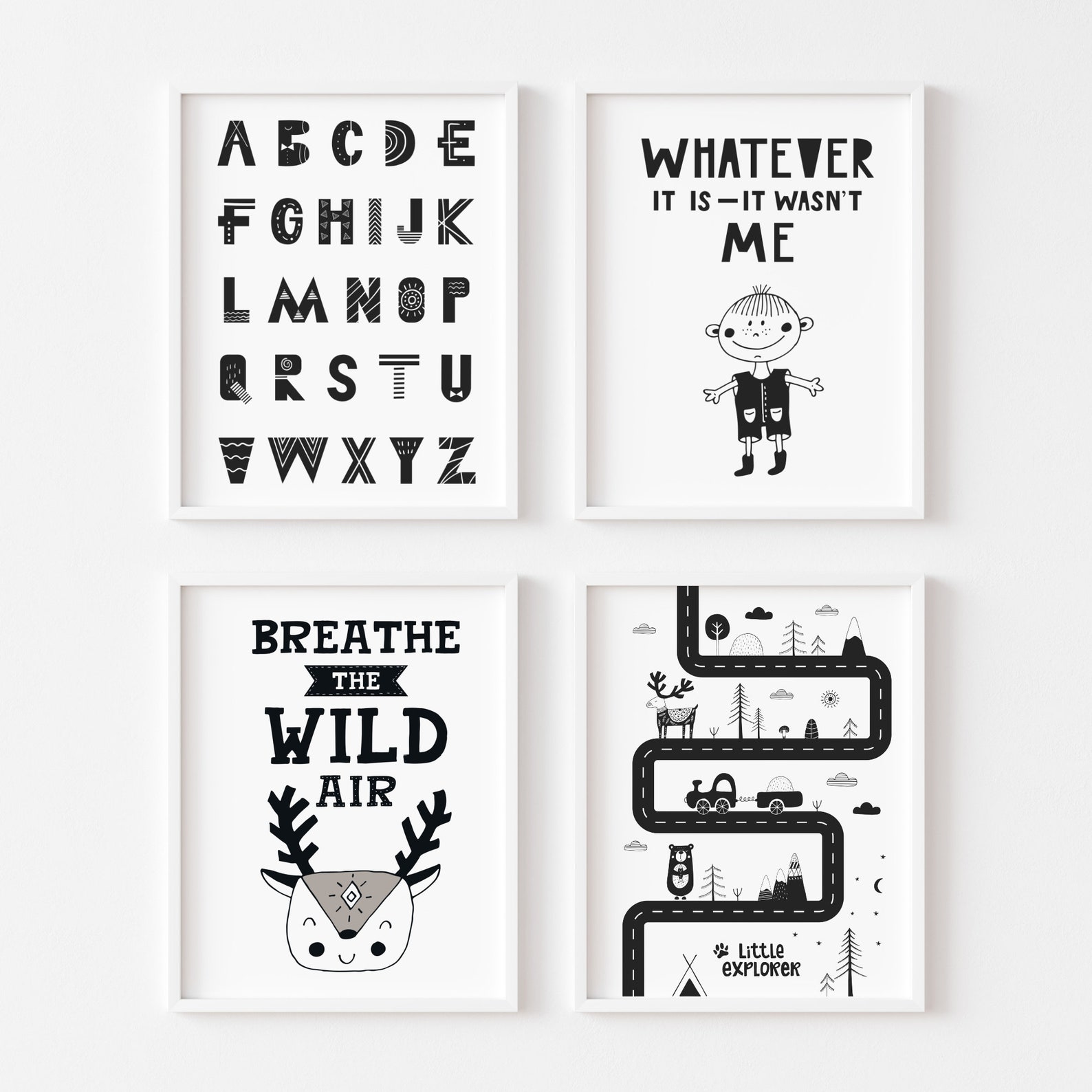 PRINTABLE Nursery Décor Nursery Wall Art Black &amp; White - Etsy