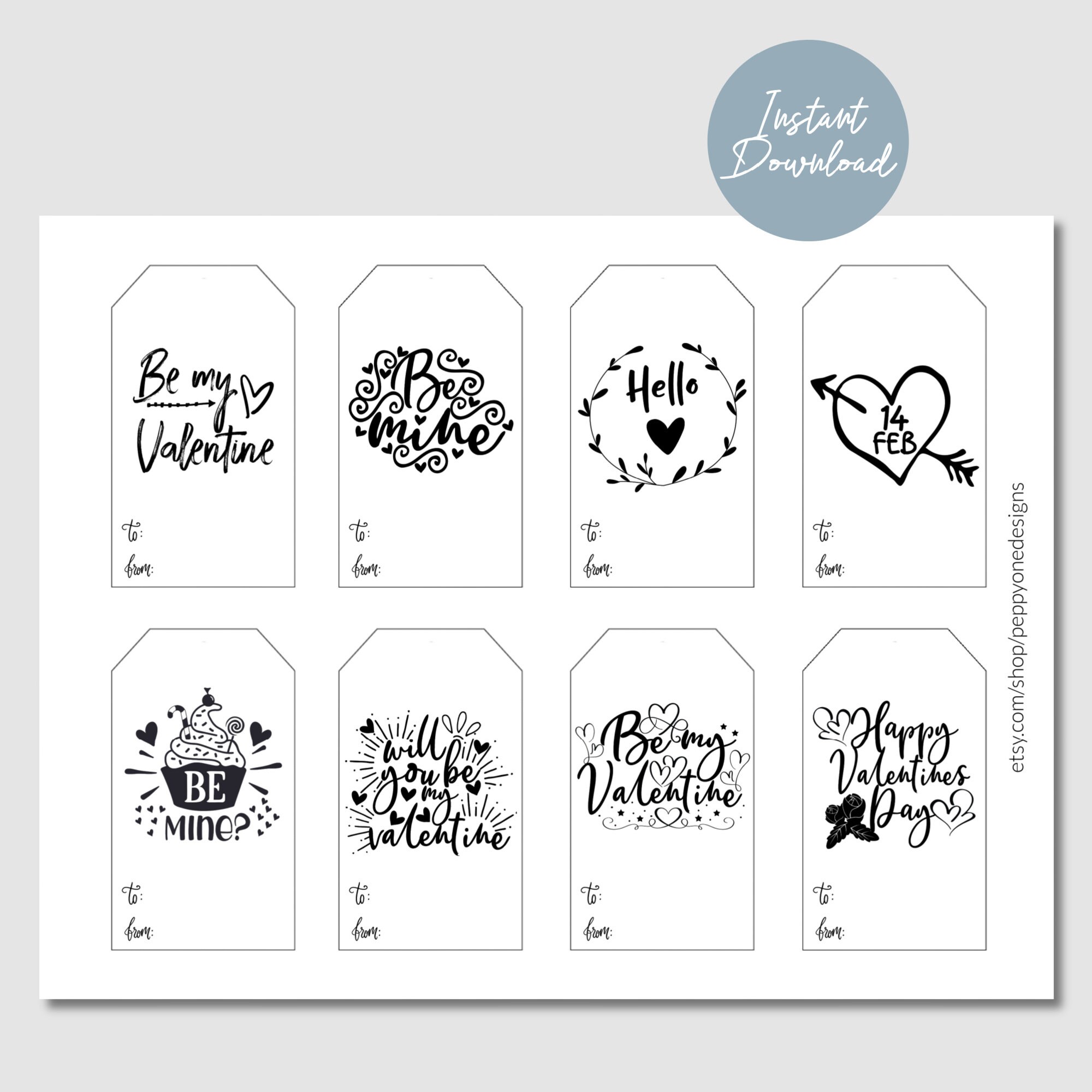 Minimalist Valentine Gift Tag Template