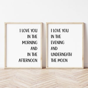 Nursery Room Sign, I Love You in The Morning, Nursery Room Décor, Nursery Wall Decoration, Baby Shower Gift, Sign Above Crib, Crib Sign