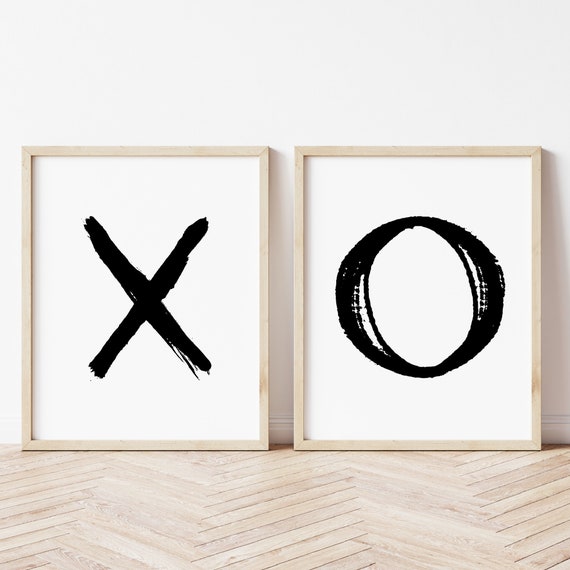 X and O Print Set of 2 Printable Wall Art Quote Prints Etsy