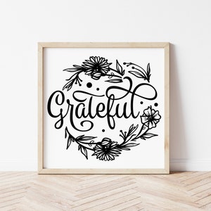 Grateful Printable Sign, Fall Wall Art, Farmhouse Fall Printable, Printable Fall Decor, thanksgiving Decor, Printable Art, grateful Sign