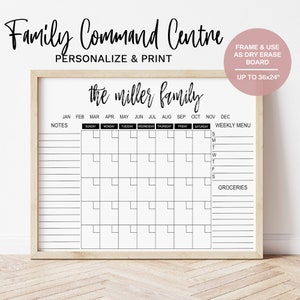 Groot familiecommandocentrum, maandelijkse en wekelijkse organisator, gezinsplanner, aangepaste wandkalender, 24x36&quot; kalender, droog uitwisbare 2022 wandkalender