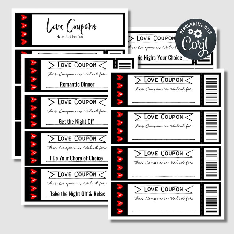 Custom Love Coupon Book for Him, Anniversary Gift, Valentines Day Gift, For Husband, For Boyfriend, Birthday Gift, Naughty or Nice Coupons image 4