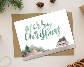 Christmas Scene Card, Printable Christmas Cards, Downloadable Holiday Cards, Printable Holiday Cards, Printable 5x7 Greeting Cards, PDF