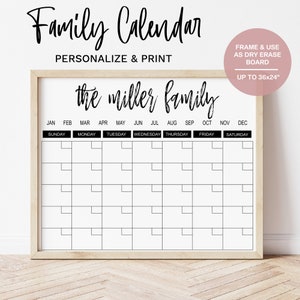Grote familiekalender, maandelijkse en wekelijkse organisator, gezinsplanner, aangepaste wandkalender, 24x36&quot; kalender, droog wissen 2022 wandkalender