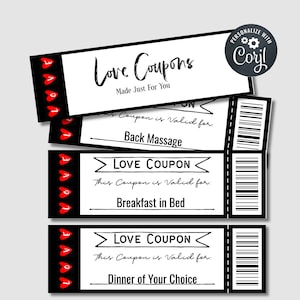 Custom Love Coupon Book for Him, Anniversary Gift, Valentines Day Gift, For Husband, For Boyfriend, Birthday Gift, Naughty or Nice Coupons image 6