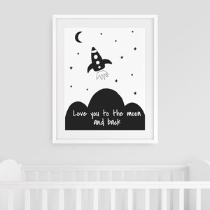 PRINTABLE Nursery Décor, Nursery Wall Art, Black &amp; White Prints for ...