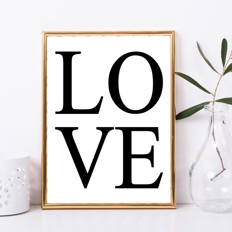 LOVE Print, Valentines Day Printable Wall Art, Valentines DIY Decor, Valentine Farmhouse Decor, Valentines Gallery Wall Prints, Download image 3