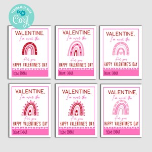 Editable Class Valentine Cards, Valentine Cards for Kids, Classroom Valentine, Teacher Valentine, Coworker valentine, Rainbow Valentine image 5