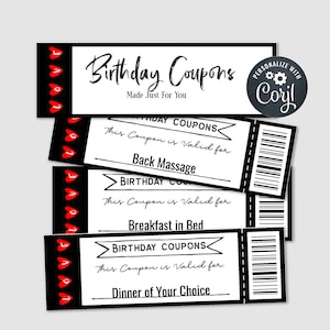 Custom Coupon Book, Birthday Gift For Husband, Birthday Gift For Boyfriend, Birthday Gift for Him, Love Coupons, Naughty or Nice Coupons