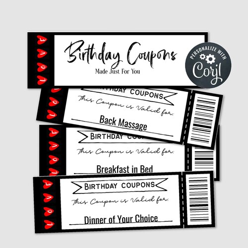 Editable Coupon Book Birthday Gift for Husband Custom Coupon - Etsy