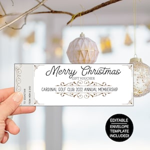 Editable Coupon Gift, Christmas Gift Voucher, Christmas Gift Certificate Template, Gift Coupon Template, Printable Gift Voucher