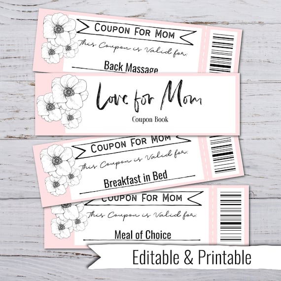 Printable Mothers Day Coupon Template