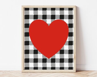 Heart Print, Valentines Day Printable Wall Art, Valentines DIY Decor, Valentine Farmhouse Decor, Valentines Gallery Wall Prints, Download