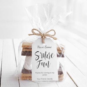 Bearbeitbare S'mores Fun Geschenkanhänger Vorlage, Geburtstag Favor Tag S'more Tags, S'mores Party Geschenkanhänger Vorlage, digitaler Download