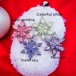 Resin sparkling color-shifting snowflake ornament image 2