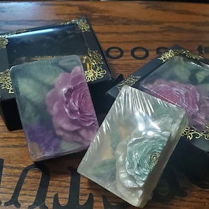 5oz Rose Soap Bar, White Tea and Thyme Scent, Glycerin and Shea Butter