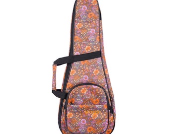 Ukulele Tenor Bag Fall with Colorful Flowers Pink and Orange Tear Resistant Rainproof (Model:Bloom - 04 Series)