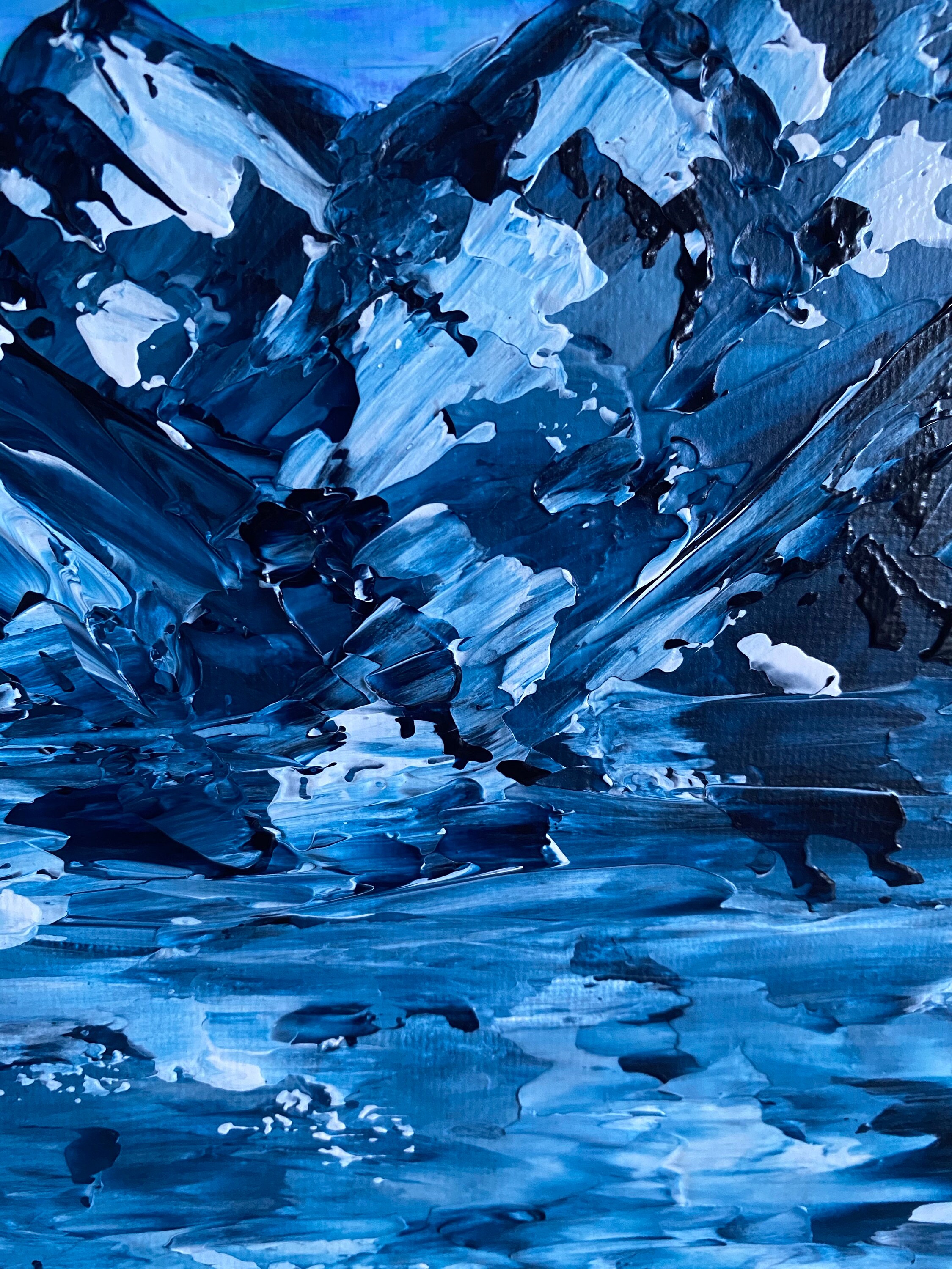 Monochrome Malerei auf Leinwand Kunst Winter-Malerei auf | Etsy