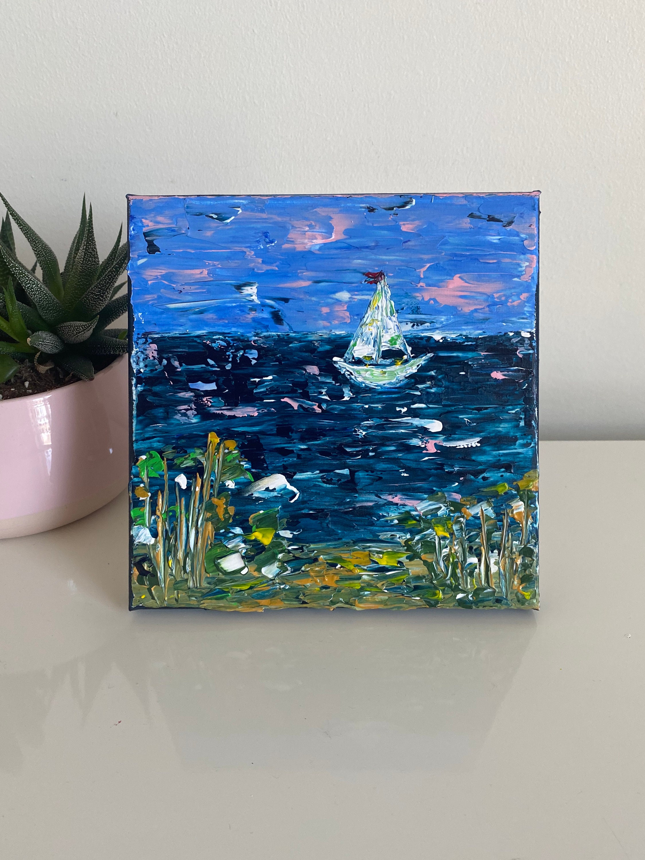 Nautical Painting on Canvas Art Landscape Painting on Wall Etsy UK