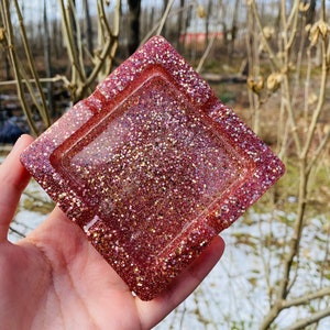 Square Rose Gold Resin Ashtray