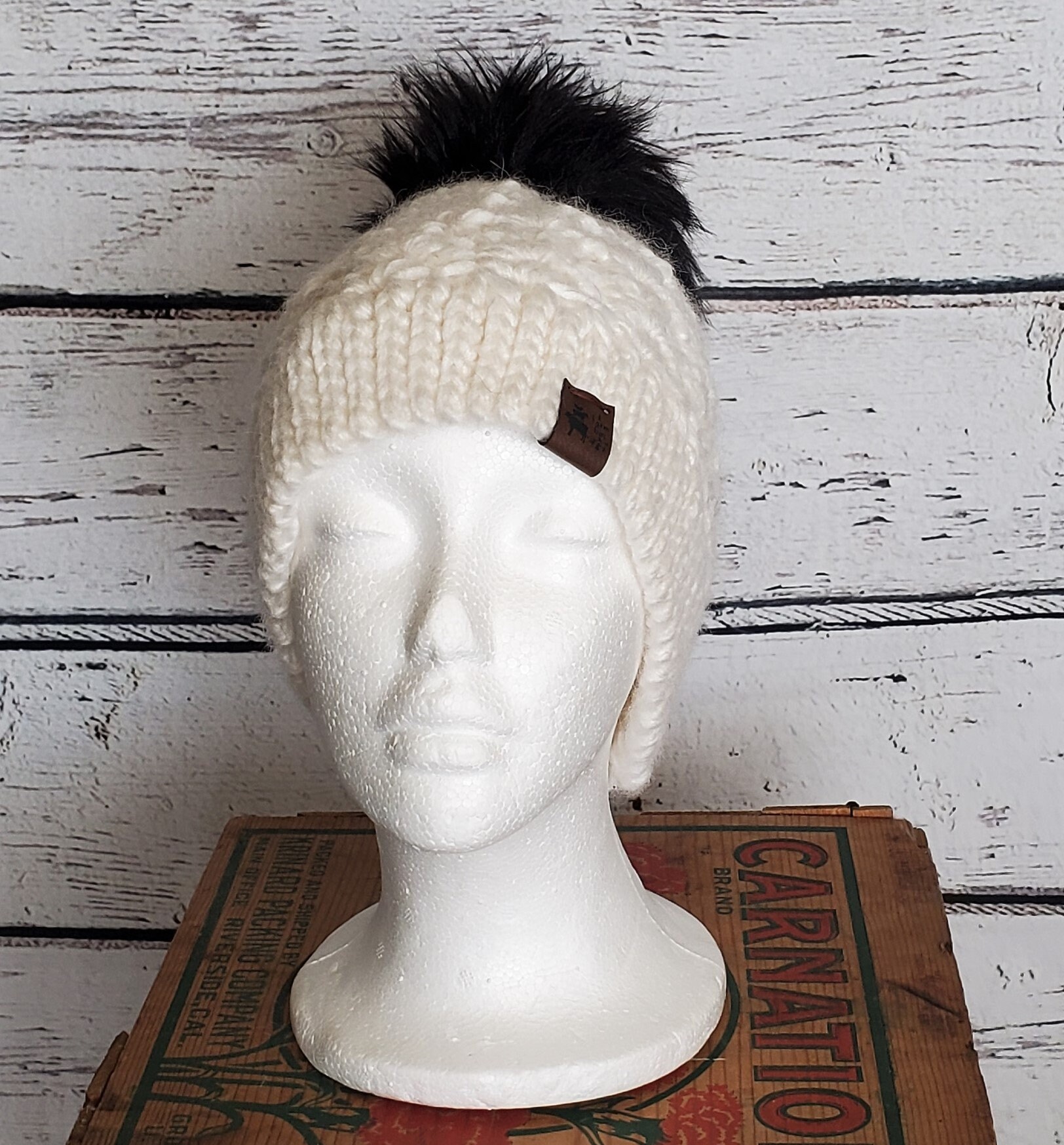 Alpaca Blend Beanie, Faux Fur Pom Winter Hat - Etsy