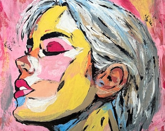 Modern Expressive Portrait Painting: Optimistic, Contemplative Mood Art