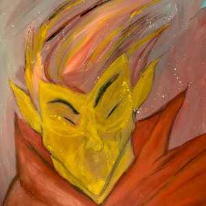 Fire Elf Painting: Original Acrylic Fantasy Art
