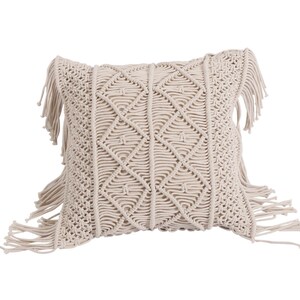 Macrame boho knitted pillow cover, handmade bohemian cotton decorative cushion cover,16 inch/18inch / 20inch /26 inch ,mother's day gift 3