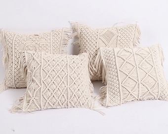 cream macrame cushion