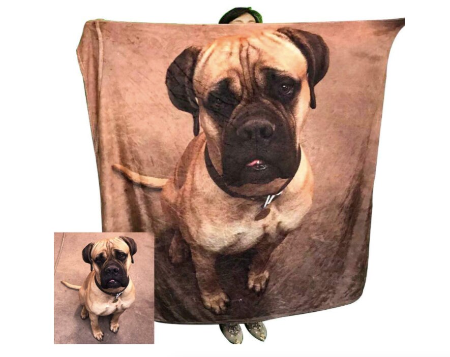 Couverture Personnalisée de Photo, Couverture d'animal Familier, Repos, Cadeau Pour La Fille, d'anni