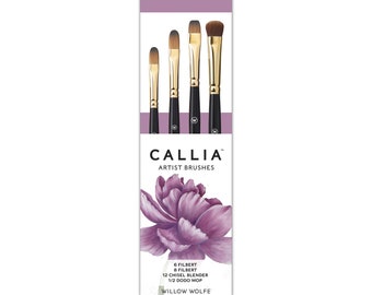 Willow Wolfe : Callia Brush : Series 900 : Watercolor : Flowers Set of 4