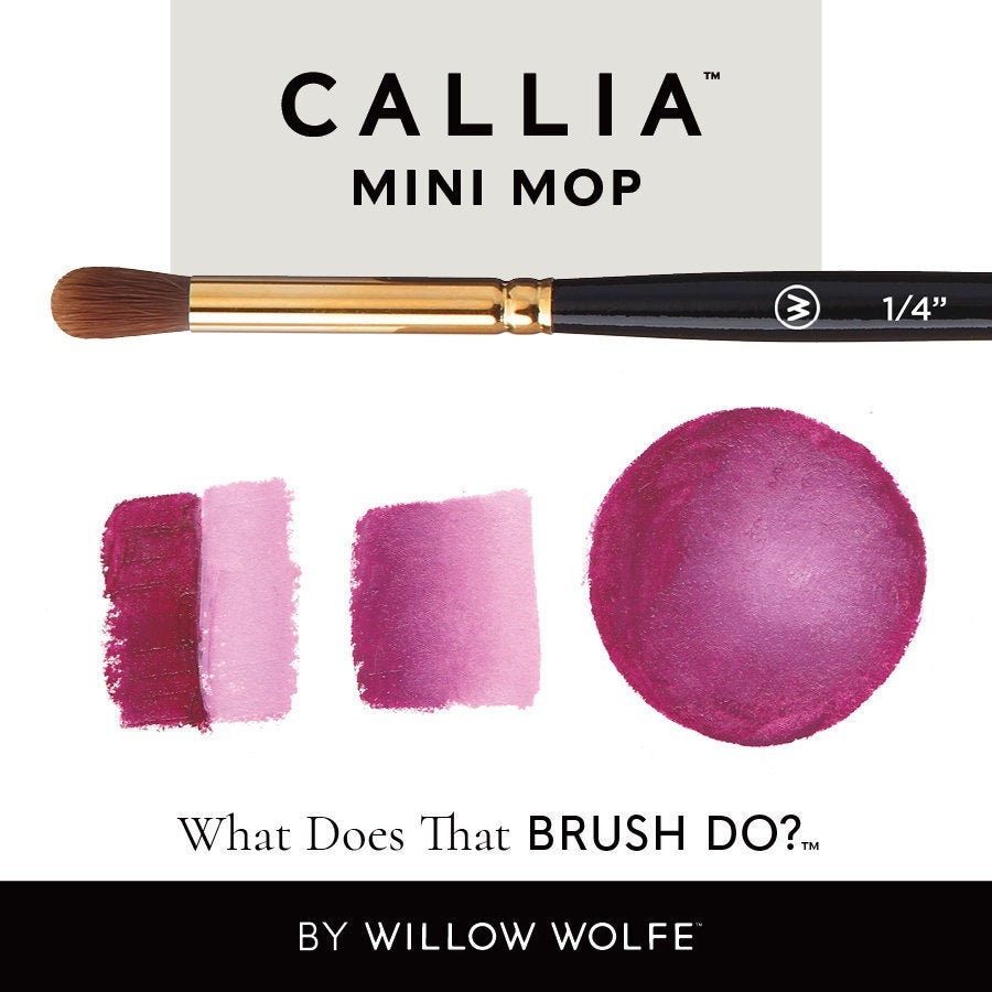 CALLIA Mini Mop Artist Paint Brushes Mixed Media by Willow Wolfe 