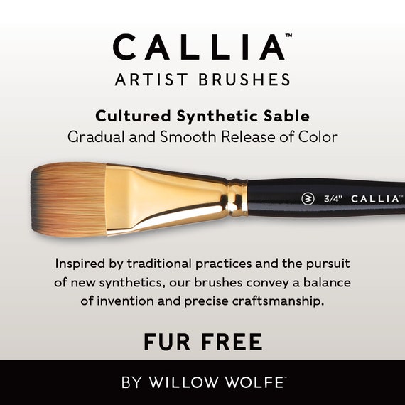 Callia Filbert Paint Brush, Synthetic Kolinsky Sable by Willow Wolfe Paint  Brush, Callia Brushes