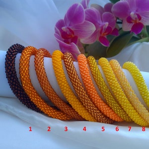 Yellow Bracelets, Nepalese Bracelets, Seed Color Beaded Bracelets, Beaded Jewelry, Handmade Bracelets, Boho Bracelets, Custom Size Bangles